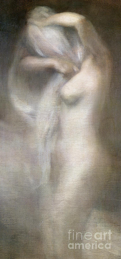Nude in Profile, circa 1888 Painting by Eugene Carriere