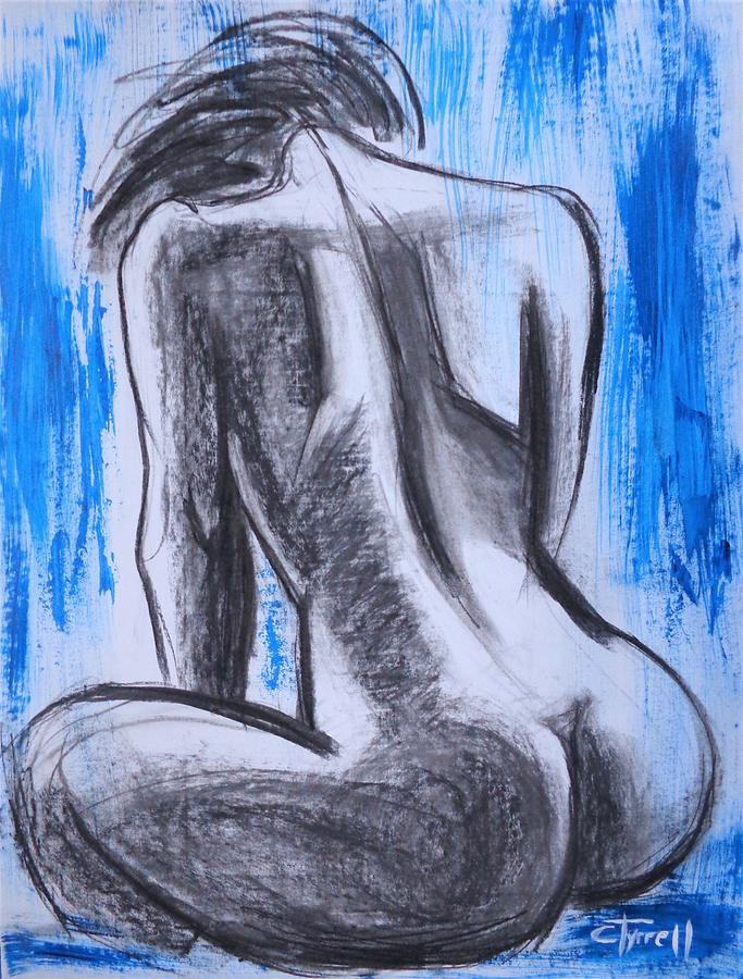 Nude In The Evening Light 1 Drawing by Carmen Tyrrell