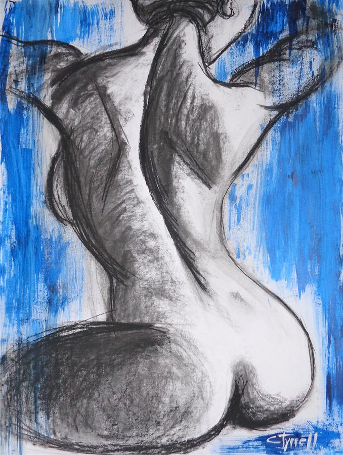 Nude In The Evening Light 2 Drawing by Carmen Tyrrell