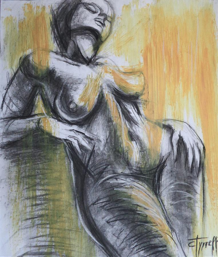Nude In The Morning Light 1 Drawing by Carmen Tyrrell