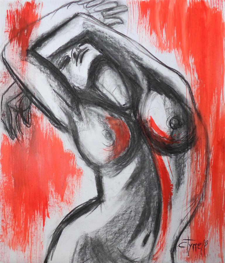 Nude In The Sunset Light 1 Drawing by Carmen Tyrrell