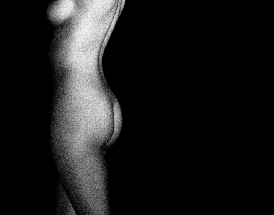 Nude on black Photograph by Bob Orsillo