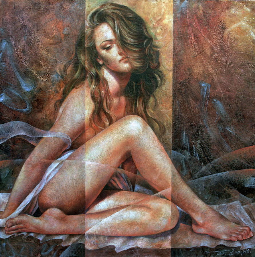 Nude Painting - Nude portrait by Arthur Braginsky