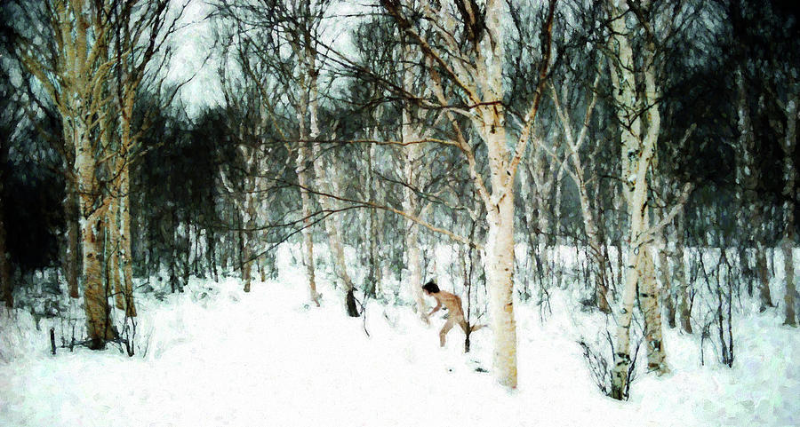Nude Running in Mountain Birches Photograph by Wayne King