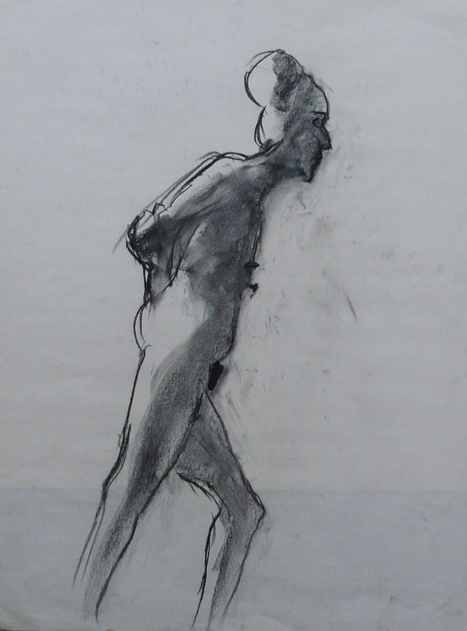 Nude Walking Drawing By Galya Tarmu Fine Art America