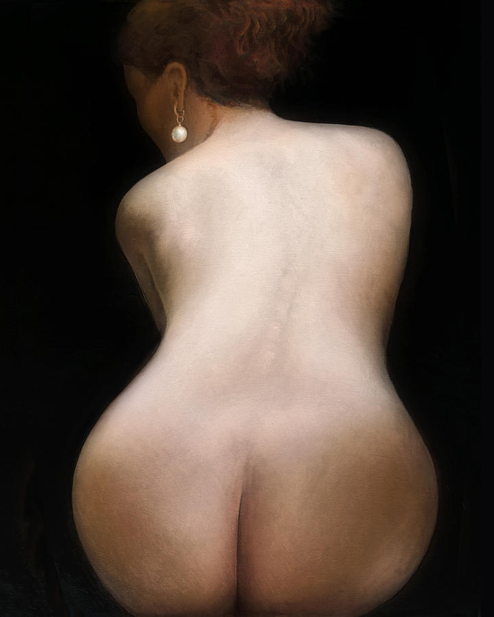 Nude With A Pearl Earring Painting By Ilir Pojani