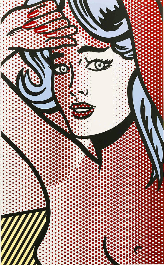 Vintage Painting - Nude With Blue Hair by Roy Lichtenstein