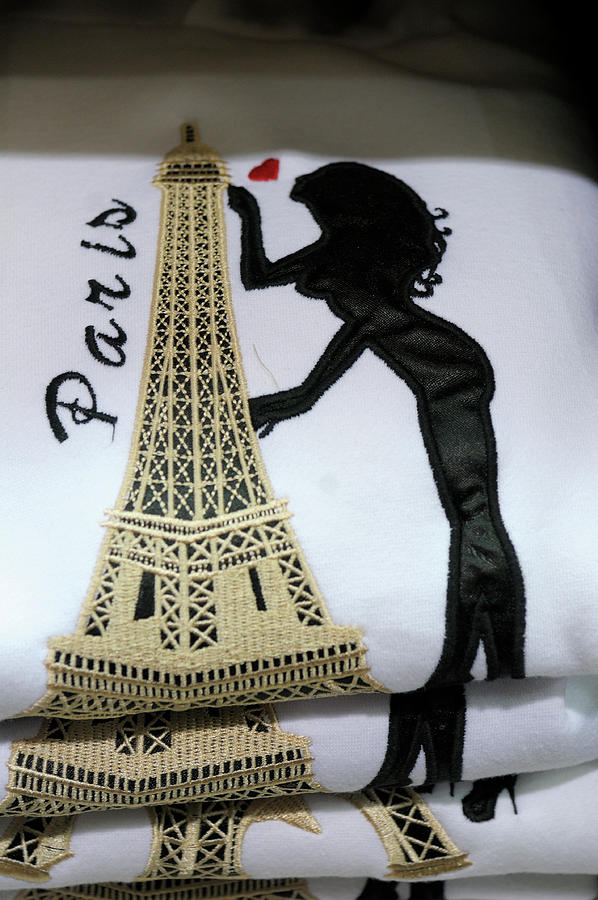 Nude woman and Eiffel Tower T-shirt, Paris, France Photograph by Kevin Oke