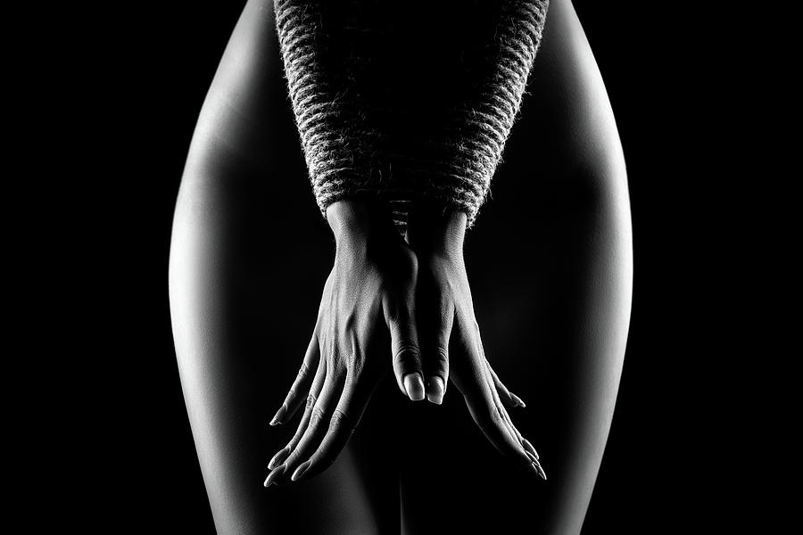 Rope Photograph - Nude Woman bondage 4 by Johan Swanepoel