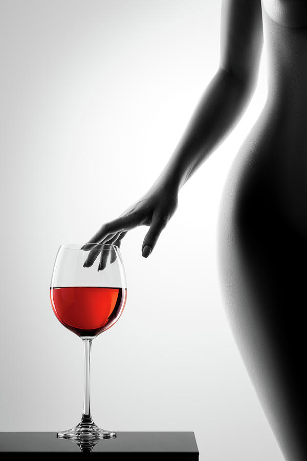 Nude Woman Red Wine 6 Photograph