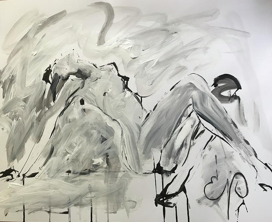 Nude Yoga Stretch Drawing by Elizabeth Parashis