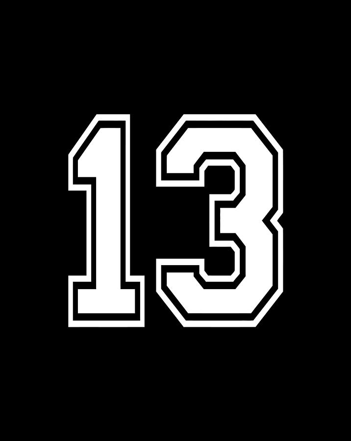 Number 13 Birthday Gift Sports Player Team Numbered Jersey Drawing by ...