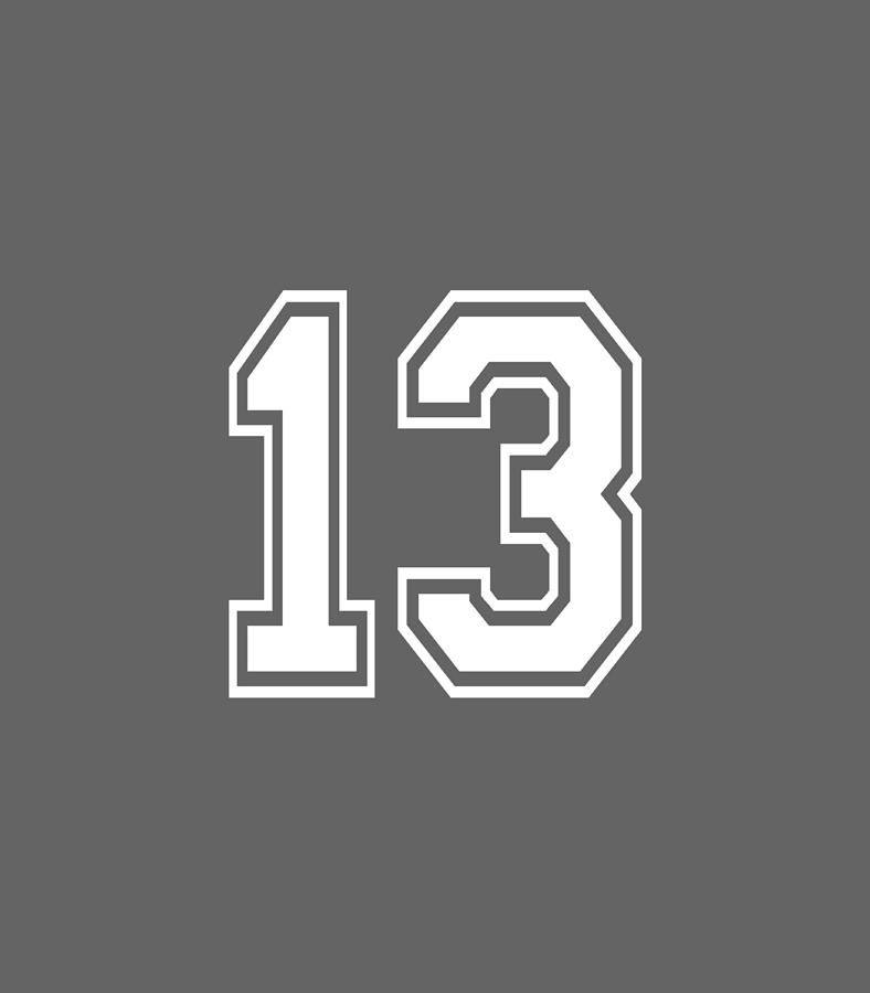 Number 13 Numbered Uniform Sports Jersey Team 13th Birthday Digital Art ...