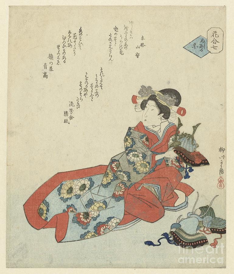 Up Movie Painting - Number Seven  The flower with an Owner  Shigenobu Yanagawa, c  1820 - c  1830 by Shop Ability