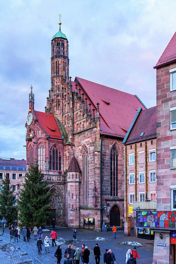 Nuremberg Frauenkirche Cathedral At Dusk Photograph