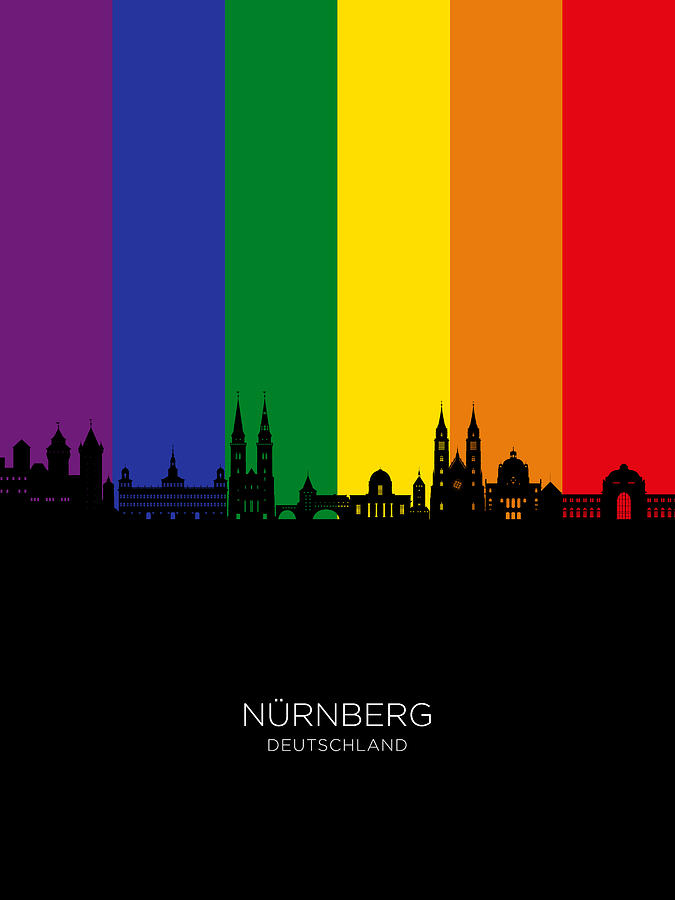 Nurnberg Germany Skyline #01 Digital Art by Michael Tompsett