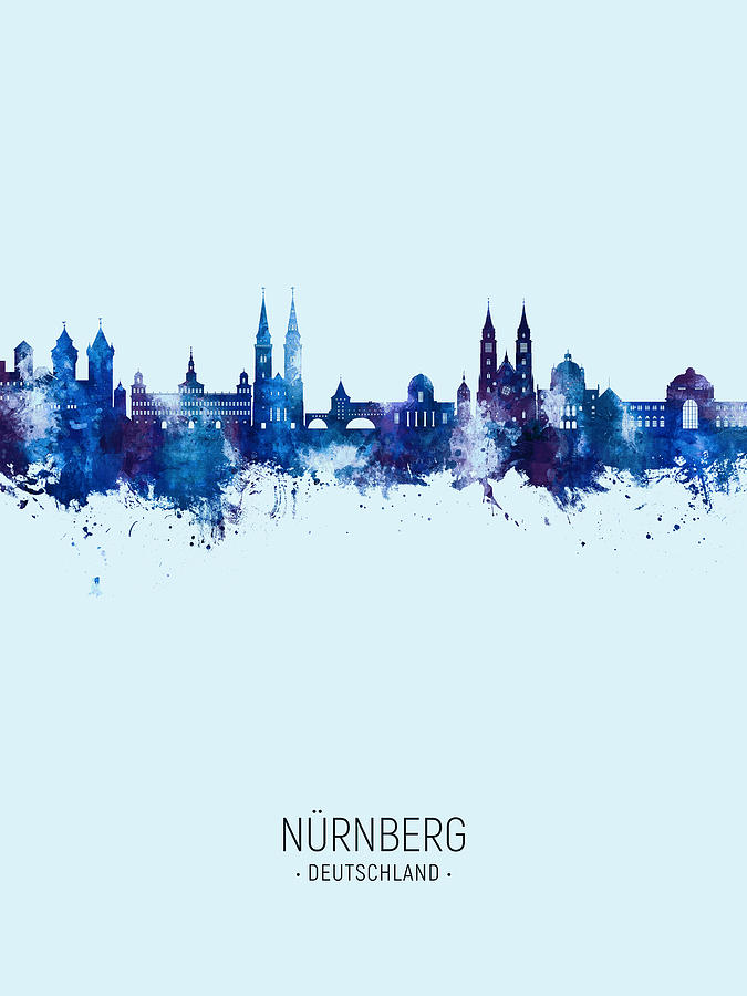 Nurnberg Germany Skyline #04 Digital Art by Michael Tompsett