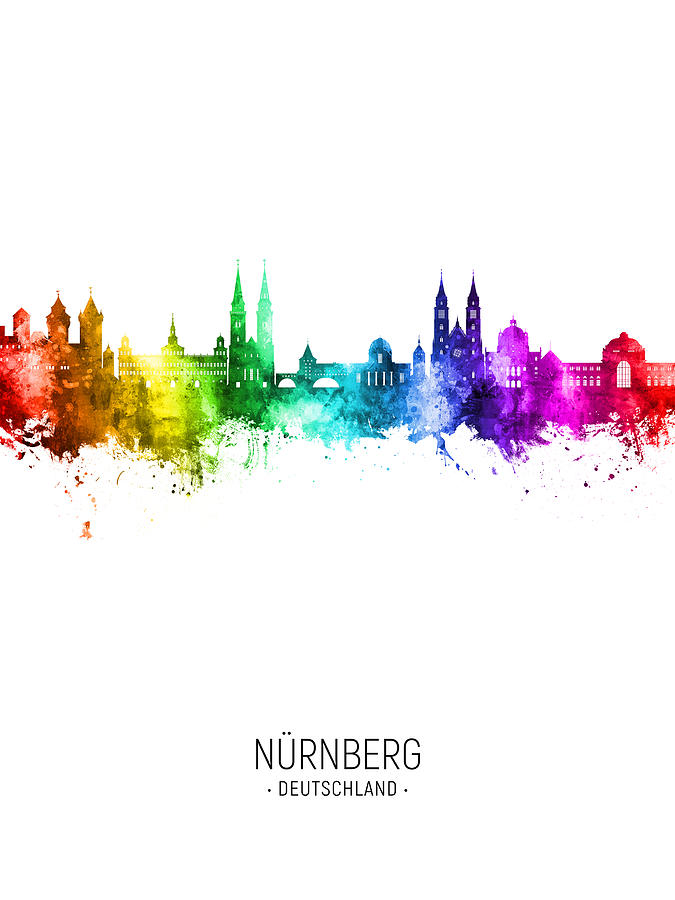 Nurnberg Germany Skyline #05 Digital Art by Michael Tompsett