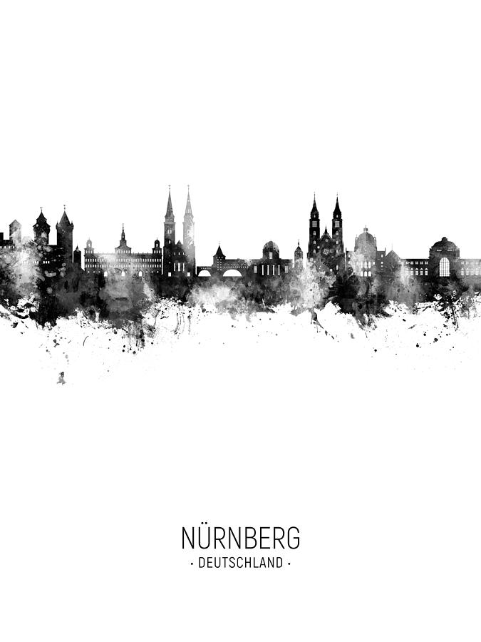 Nurnberg Germany Skyline #06 Digital Art by Michael Tompsett