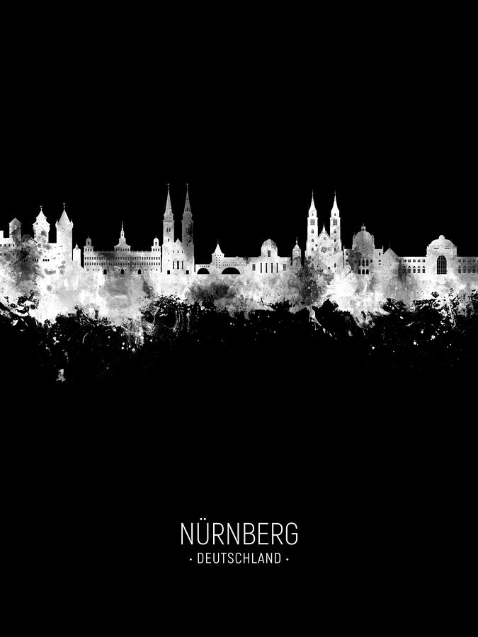 Nurnberg Germany Skyline #07 Digital Art by Michael Tompsett