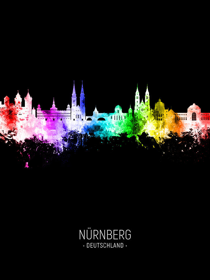 Nurnberg Germany Skyline #08 Digital Art by Michael Tompsett