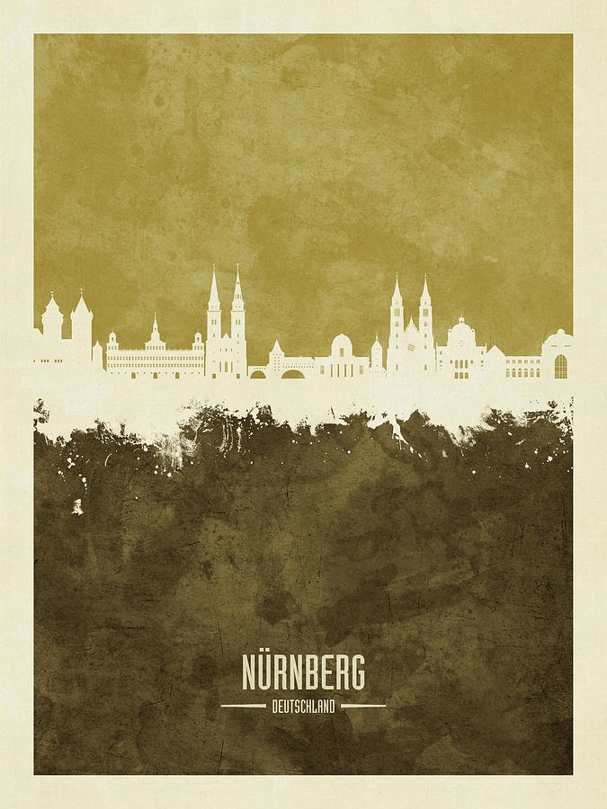 Nurnberg Germany Skyline #11 Digital Art by Michael Tompsett