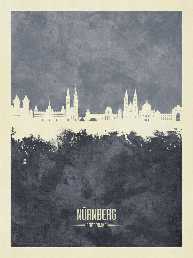 Nurnberg Germany Skyline #12 Digital Art by Michael Tompsett