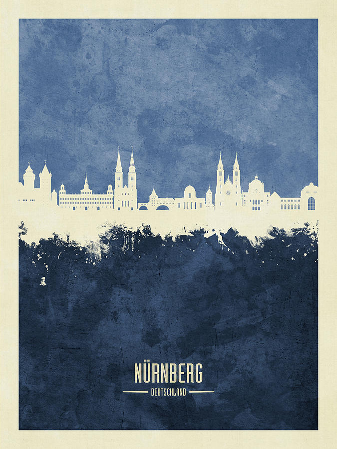 Nurnberg Germany Skyline #13 Digital Art by Michael Tompsett
