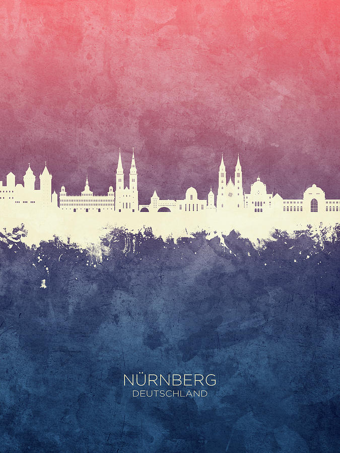 Nurnberg Germany Skyline #14 Digital Art by Michael Tompsett