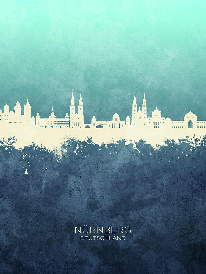 Nurnberg Germany Skyline #15 Digital Art by Michael Tompsett