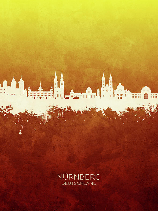 Nurnberg Germany Skyline #17 Digital Art by Michael Tompsett