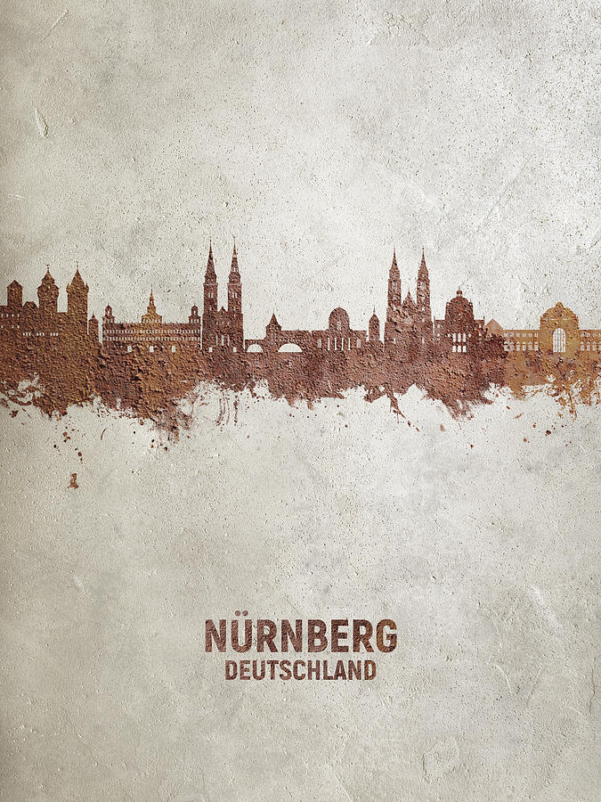Nurnberg Germany Skyline #18 Digital Art by Michael Tompsett