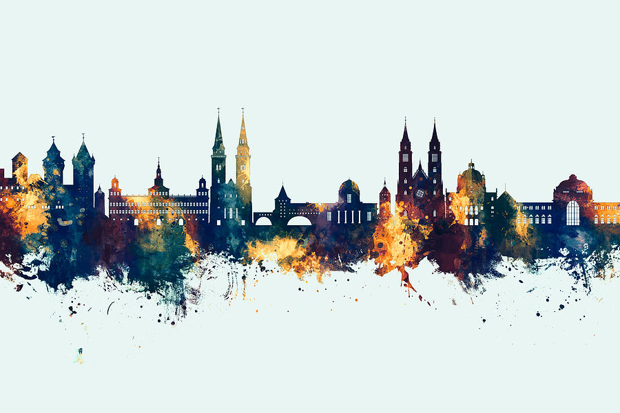 Nurnberg Germany Skyline #77 Digital Art by Michael Tompsett