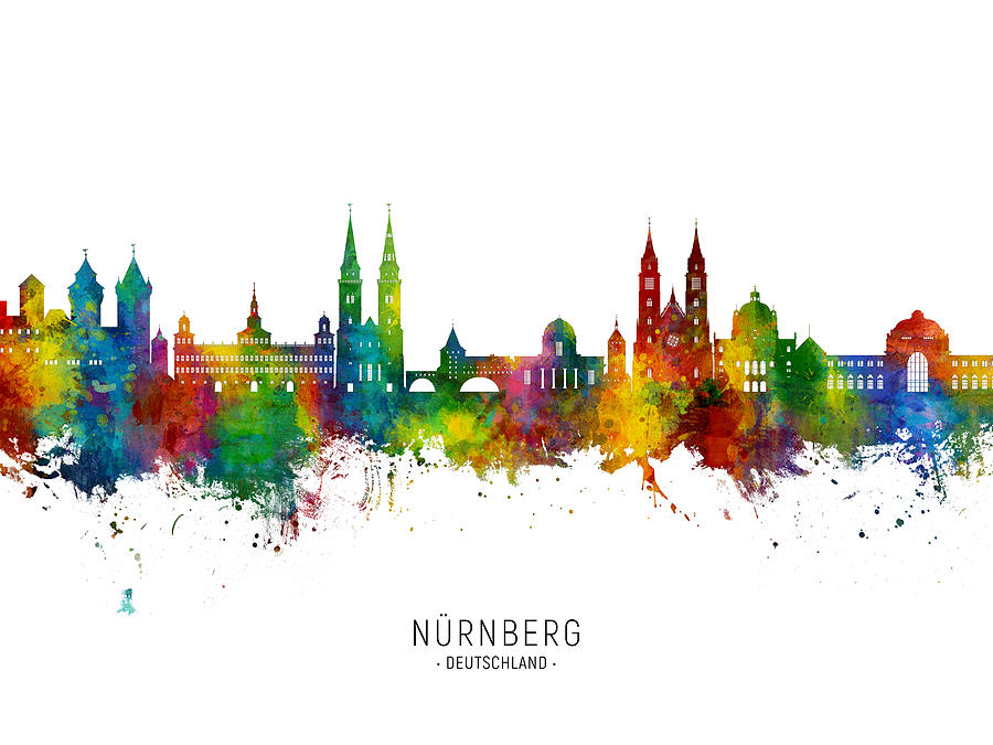 Nurnberg Germany Skyline #80 Digital Art by Michael Tompsett