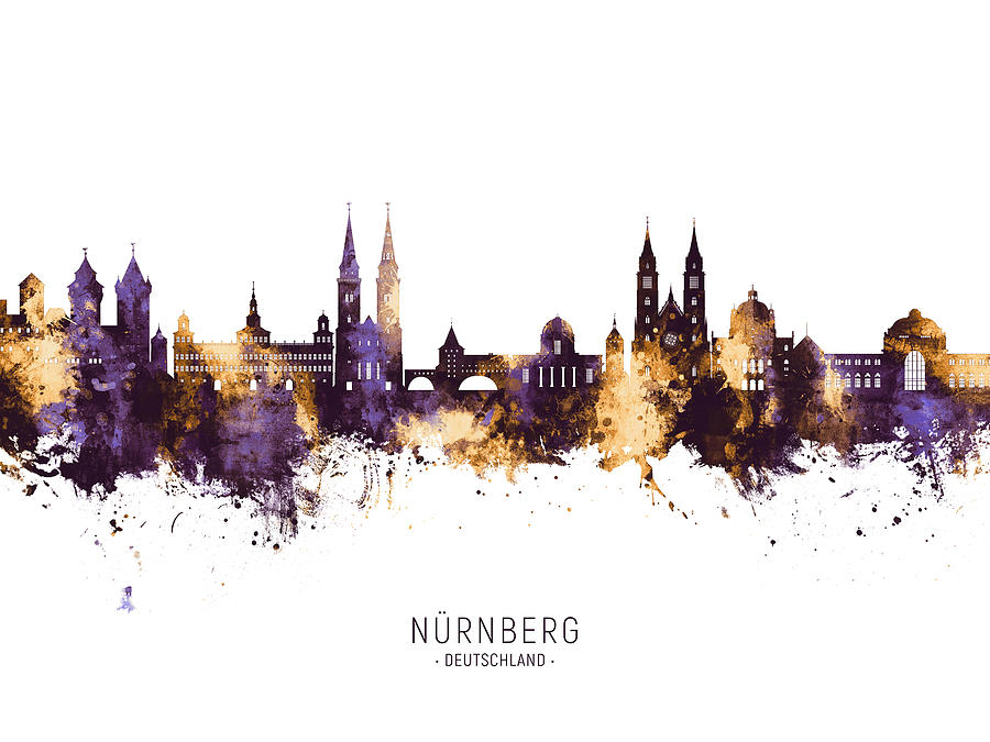 Nurnberg Germany Skyline #82 Digital Art by Michael Tompsett