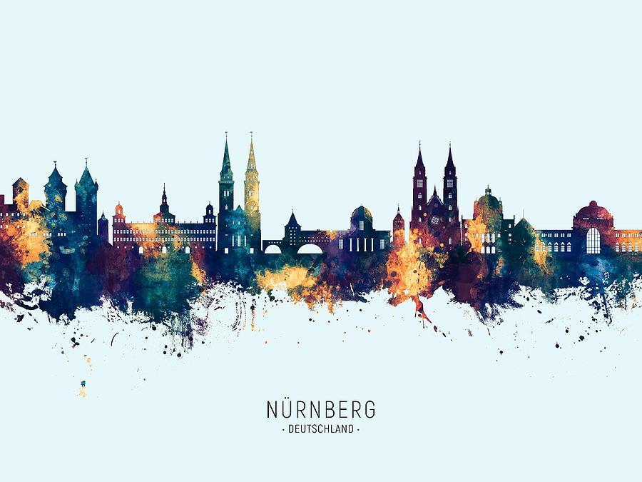 Nurnberg Germany Skyline #83 Digital Art by Michael Tompsett
