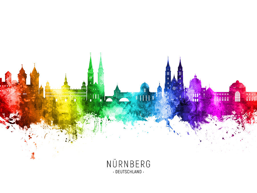 Nurnberg Germany Skyline #84 Digital Art by Michael Tompsett