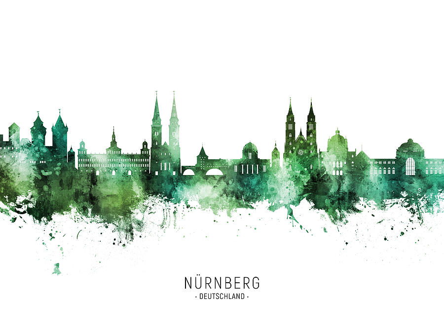 Nurnberg Germany Skyline #87 Digital Art by Michael Tompsett
