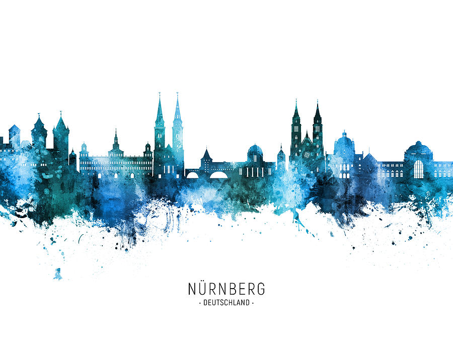 Nurnberg Germany Skyline #89 Digital Art by Michael Tompsett