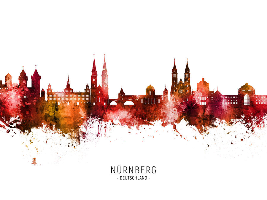 Nurnberg Germany Skyline #90 Digital Art by Michael Tompsett