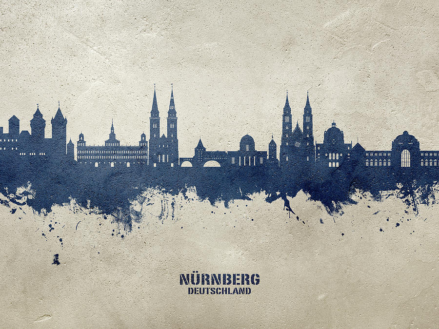 Nurnberg Germany Skyline #91 Digital Art by Michael Tompsett