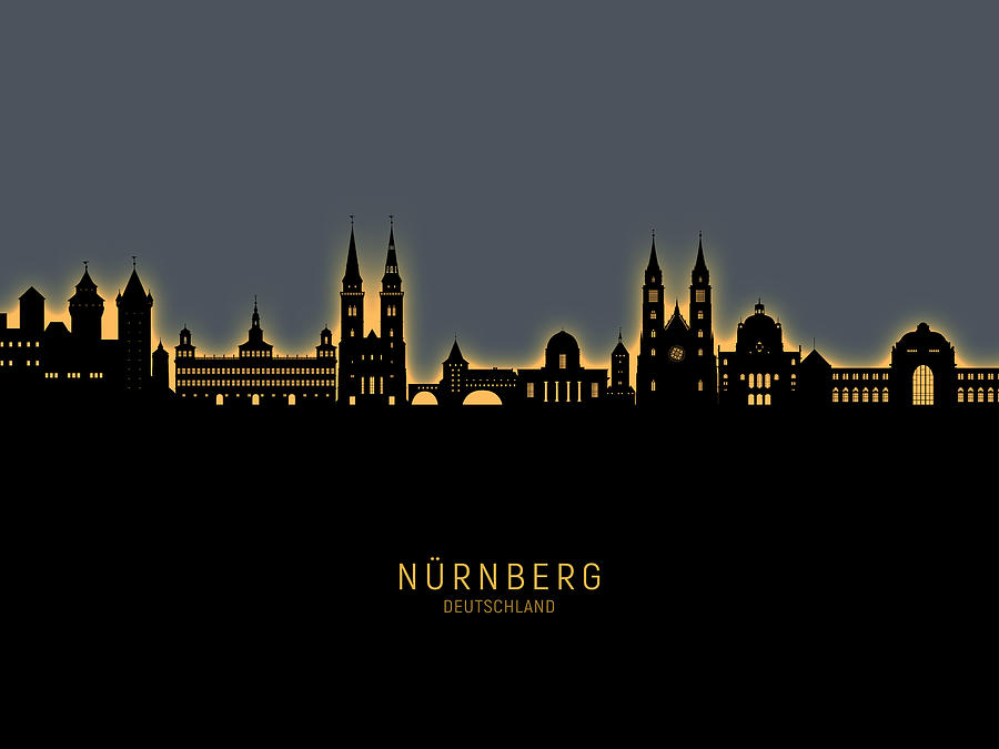 Nurnberg Germany Skyline #93 Digital Art by Michael Tompsett