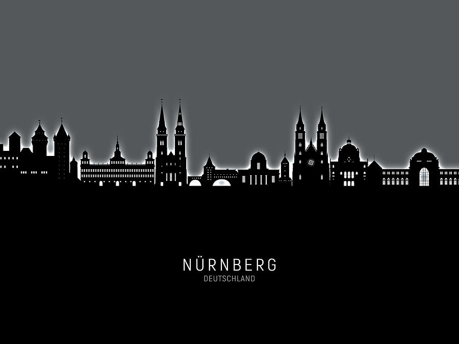 Nurnberg Germany Skyline #94 Digital Art by Michael Tompsett
