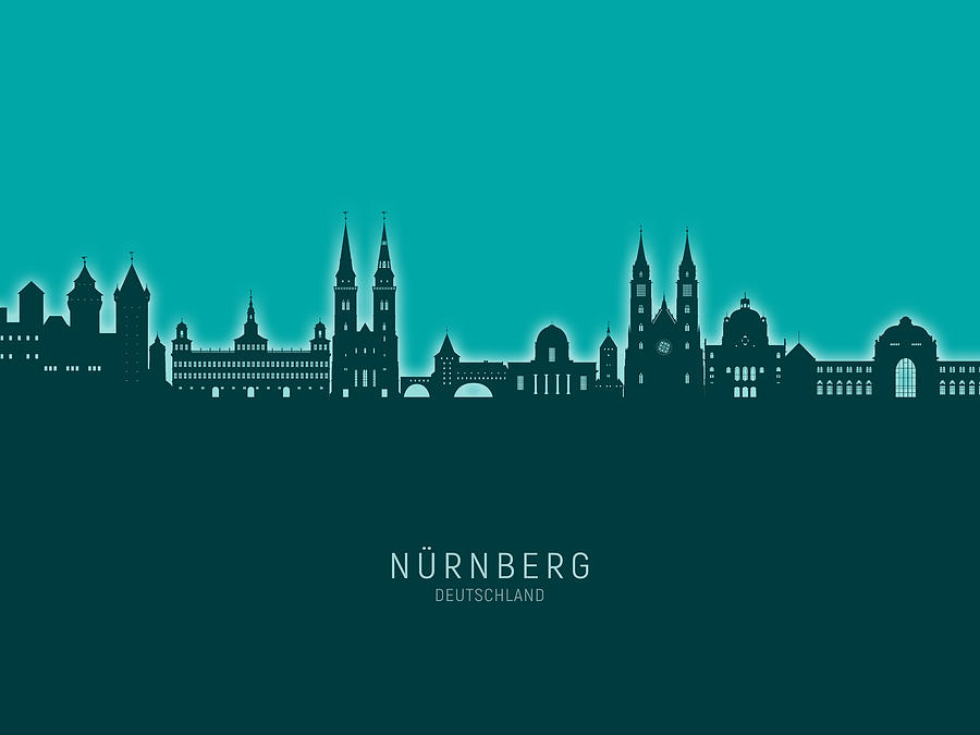 Nurnberg Germany Skyline #95 Digital Art by Michael Tompsett