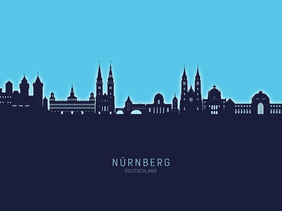 Nurnberg Germany Skyline #96 Digital Art by Michael Tompsett