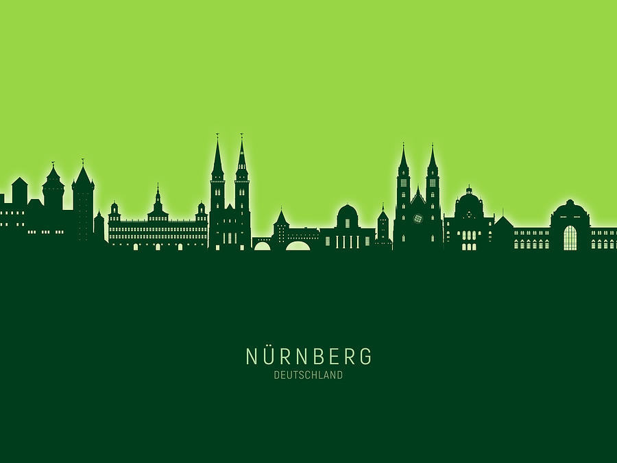 Nurnberg Germany Skyline #97 Digital Art by Michael Tompsett