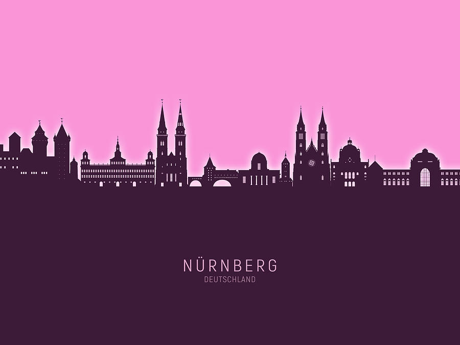 Nurnberg Germany Skyline #98 Digital Art by Michael Tompsett