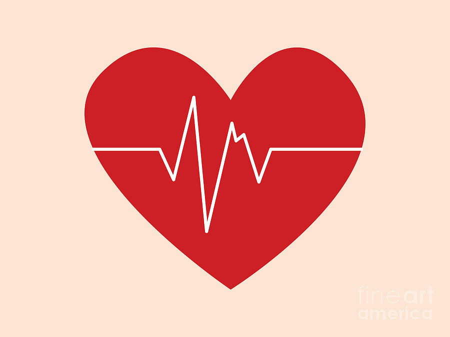Nurse Heart Beat, Heart, Pulse, Heartbeat, EKG Pictures, Digital Art by David Millenheft