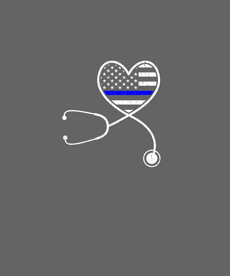Nurse Digital Art - Nurse Life Police Wife The Thin Blue Line Family Pullover Hoodie by Unique Tees Nurse Digital Art - Nurse Life Police Wife The Thin Blue Line Family Pullover Hoodie by Unique Tees