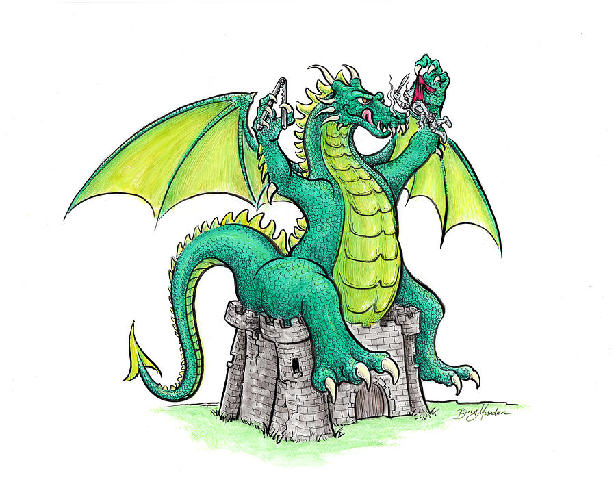 Dragon Drawing - Nutcracker by Barry Munden